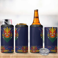 Haiti Flag Traditional Dashiki 4 in 1 Can Cooler Tumbler Black Color LT03 - Polynesian Pride