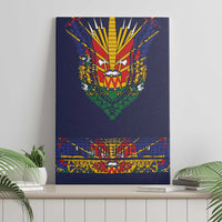 Haiti Flag Traditional Dashiki Canvas Wall Art Black Color LT03 - Polynesian Pride
