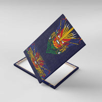 Haiti Flag Traditional Dashiki Canvas Wall Art Black Color LT03 With Frame Black - Polynesian Pride