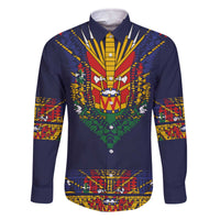 Haiti Flag Traditional Dashiki Family Matching Off The Shoulder Long Sleeve Dress and Hawaiian Shirt Black Color - Polynesian Pride
