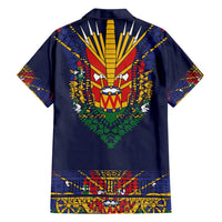 Haiti Flag Traditional Dashiki Family Matching Off Shoulder Maxi Dress and Hawaiian Shirt Black Color - Polynesian Pride