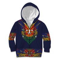 Haiti Flag Traditional Dashiki Kid Hoodie Black Color - Polynesian Pride
