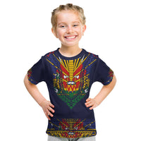 Haiti Flag Traditional Dashiki Kid T Shirt Black Color - Polynesian Pride