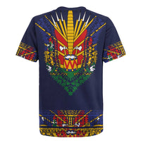 Haiti Flag Traditional Dashiki Rugby Jersey Black Color LT03 - Polynesian Pride