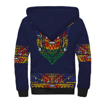 Haiti Flag Traditional Dashiki Sherpa Hoodie Black Color LT03 - Polynesian Pride