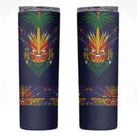 Haiti Flag Traditional Dashiki Skinny Tumbler Black Color - Polynesian Pride