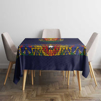 Haiti Flag Traditional Dashiki Tablecloth Black Color LT03 - Polynesian Pride