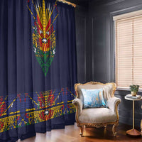 Haiti Flag Traditional Dashiki Window Curtain Black Color - Polynesian Pride