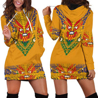 Haiti Flag Traditional Dashiki Hoodie Dress Yellow Color - Polynesian Pride