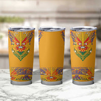 Haiti Flag Traditional Dashiki Tumbler Cup Yellow Color - Polynesian Pride