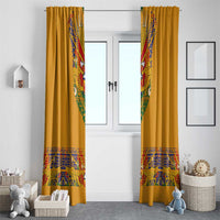 Haiti Flag Traditional Dashiki Window Curtain Yellow Color - Polynesian Pride