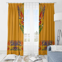 Haiti Flag Traditional Dashiki Window Curtain Yellow Color - Polynesian Pride
