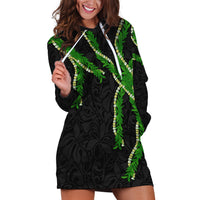 Hawaii Maile Lei Hoodie Dress Aloha Black Color LT03 Black - Polynesian Pride