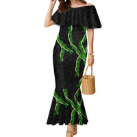 Hawaii Maile Lei Mermaid Dress Aloha Black Color LT03 Women Black - Polynesian Pride
