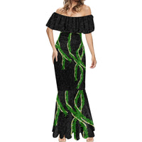 Hawaii Maile Lei Mermaid Dress Aloha Black Color LT03 - Polynesian Pride