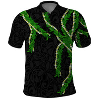 Hawaii Maile Lei Polo Shirt Aloha Black Color
