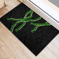 Hawaii Maile Lei Rubber Doormat Aloha Black Color LT03 - Polynesian Pride