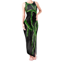 Hawaii Maile Lei Tank Maxi Dress Aloha Black Color LT03 Women Black - Polynesian Pride