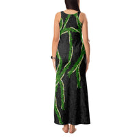 Hawaii Maile Lei Tank Maxi Dress Aloha Black Color LT03 - Polynesian Pride