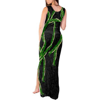 Hawaii Maile Lei Tank Maxi Dress Aloha Black Color LT03 - Polynesian Pride
