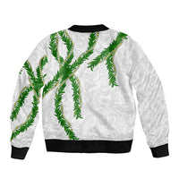 Hawaii Maile Lei Bomber Jacket Aloha White Color LT03 - Polynesian Pride