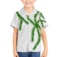 Hawaii Maile Lei Hawaiian Shirt Aloha White Color LT03 - Polynesian Pride