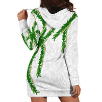 Hawaii Maile Lei Hoodie Dress Aloha White Color LT03 - Polynesian Pride