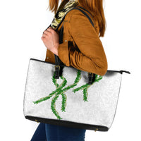 Hawaii Maile Lei Leather Tote Bag Aloha White Color LT03 White - Polynesian Pride