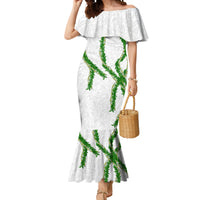 Hawaii Maile Lei Mermaid Dress Aloha White Color LT03 Women White - Polynesian Pride