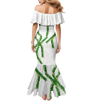 Hawaii Maile Lei Mermaid Dress Aloha White Color LT03 - Polynesian Pride