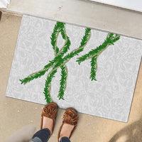 Hawaii Maile Lei Rubber Doormat Aloha White Color LT03 - Polynesian Pride