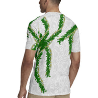 Hawaii Maile Lei Rugby Jersey Aloha White Color LT03 - Polynesian Pride