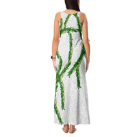 Hawaii Maile Lei Tank Maxi Dress Aloha White Color LT03 - Polynesian Pride