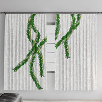 Hawaii Maile Lei Window Curtain Aloha White Color LT03 With Hooks White - Polynesian Pride