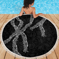 Hawaii Maile Lei Beach Blanket Aloha Grayscale Color LT03 - Polynesian Pride