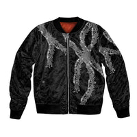 Hawaii Maile Lei Bomber Jacket Aloha Grayscale Color LT03 Unisex Grayscale - Polynesian Pride