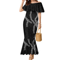 Hawaii Maile Lei Mermaid Dress Aloha Grayscale Color LT03 Women Grayscale - Polynesian Pride