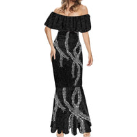 Hawaii Maile Lei Mermaid Dress Aloha Grayscale Color LT03 - Polynesian Pride