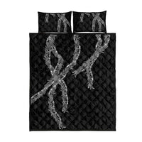 Hawaii Maile Lei Quilt Bed Set Aloha Grayscale Color LT03 - Polynesian Pride