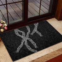 Hawaii Maile Lei Rubber Doormat Aloha Grayscale Color LT03 - Polynesian Pride