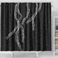 Hawaii Maile Lei Shower Curtain Aloha Grayscale Color