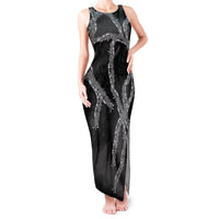Hawaii Maile Lei Tank Maxi Dress Aloha Grayscale Color LT03 Women Grayscale - Polynesian Pride