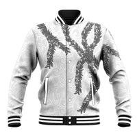 Hawaii Maile Lei Baseball Jacket Aloha The Grey Color LT03 Unisex Grey - Polynesian Pride