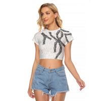 Hawaii Maile Lei Raglan Cropped T Shirt Aloha The Grey Color