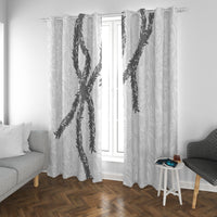 Hawaii Maile Lei Window Curtain Aloha The Grey Color LT03 With Grommets Grey - Polynesian Pride