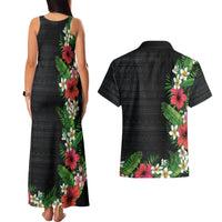 Hawaii Tropical Flowers and Leaves Couples Matching Tank Maxi Dress and Hawaiian Shirt Tapa Pattern Colorful Mode LT03 - Polynesian Pride