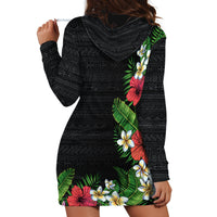 Hawaii Tropical Flowers and Leaves Hoodie Dress Tapa Pattern Colorful Mode LT03 - Polynesian Pride