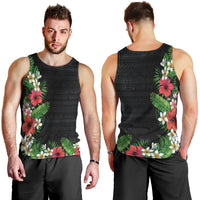 Hawaii Tropical Flowers and Leaves Men Tank Top Tapa Pattern Colorful Mode LT03 - Polynesian Pride