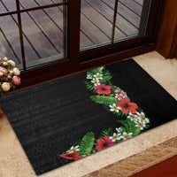 Hawaii Tropical Flowers and Leaves Rubber Doormat Tapa Pattern Colorful Mode LT03 - Polynesian Pride