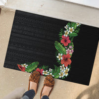 Hawaii Tropical Flowers and Leaves Rubber Doormat Tapa Pattern Colorful Mode LT03 - Polynesian Pride